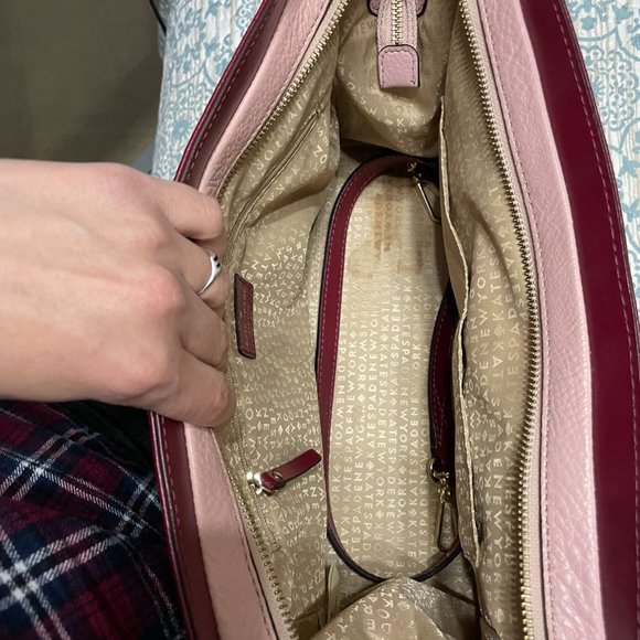 Burgundy and Pink Kate Spade Bag - Picture 9 of 16